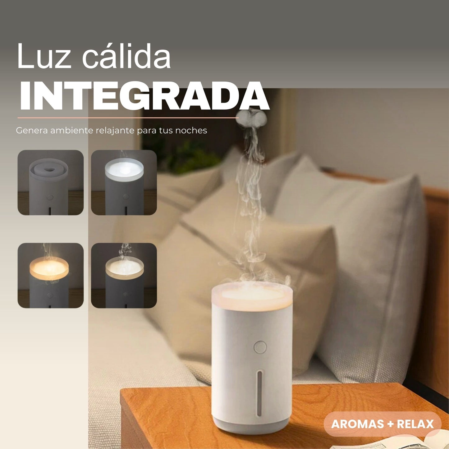 Humidificador Ultrasónico “Medusa” 360ml – Difusor de Aromas con Luz Cálida USB