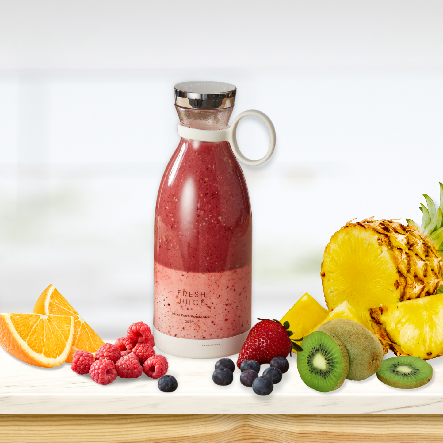 Licuadora Portátil Fresh Juice 350ml ¡Tu smoothie en 30 segundos, estés donde estés!