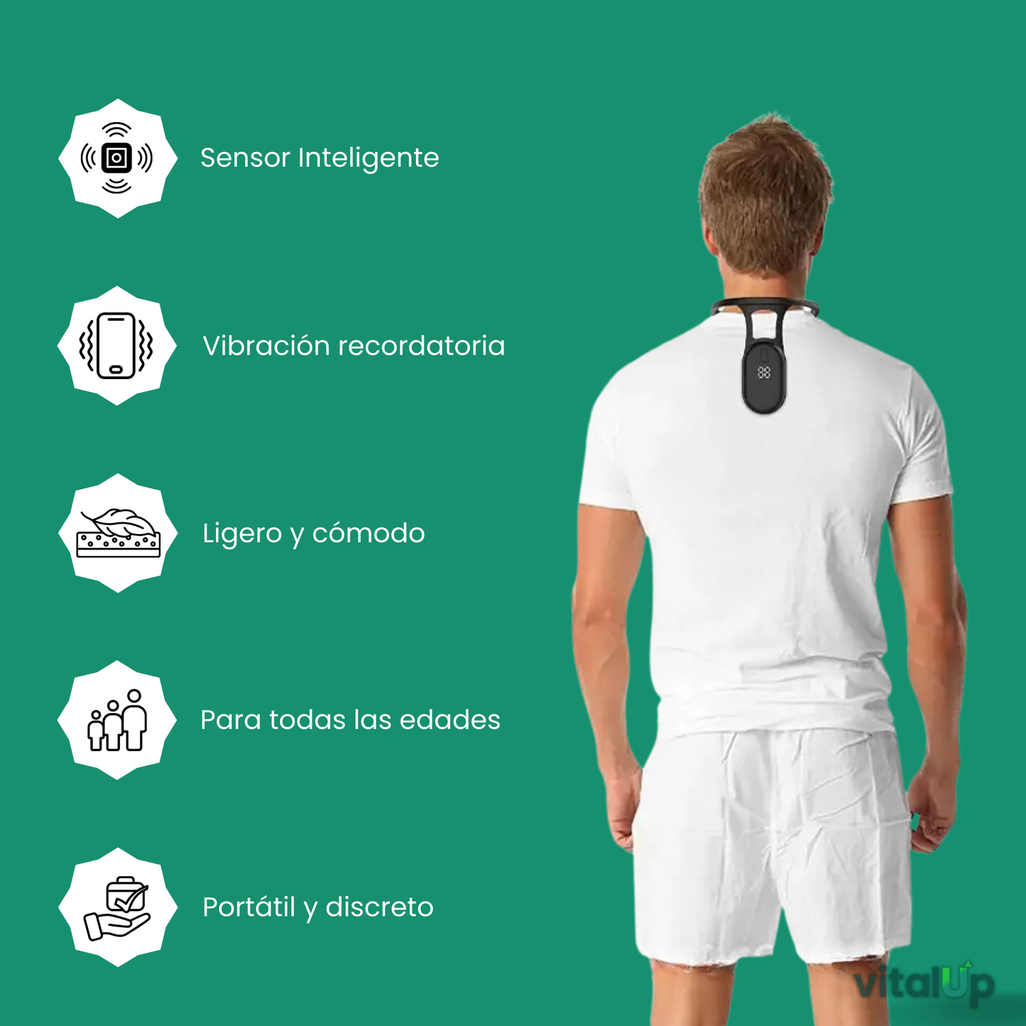 Entrenador de Postura Inteligente con Recordatorio Vibratorio
