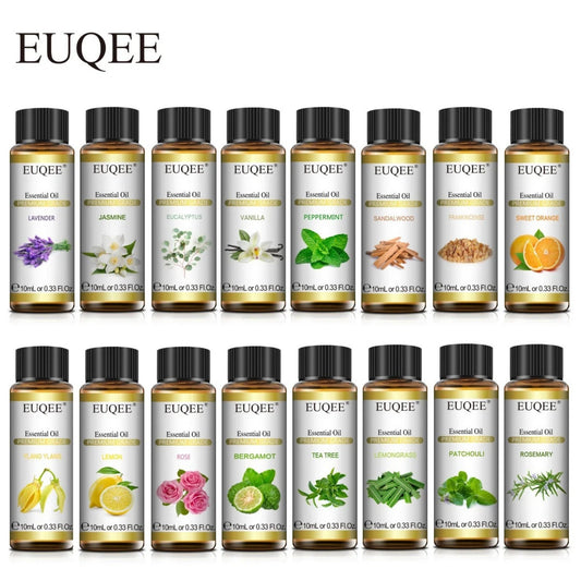 Aceites Esenciales EUQEE 10ml – Aromaterapia Natural para Humidificadores y Difusores