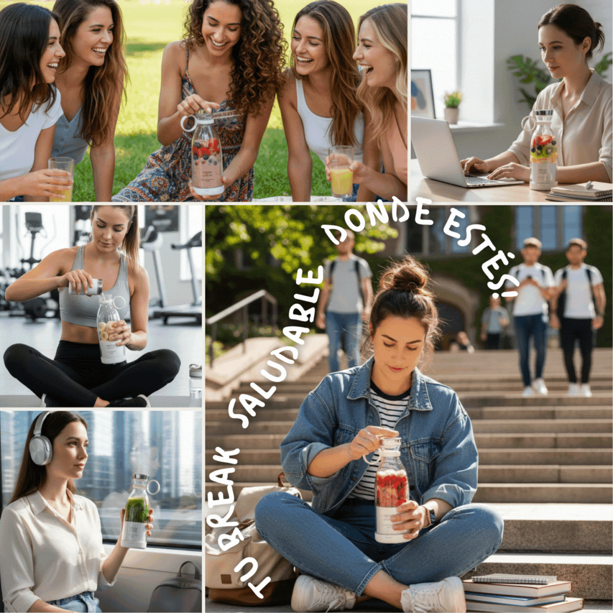 Licuadora Portátil Fresh Juice 350ml ¡Tu smoothie en 30 segundos, estés donde estés!